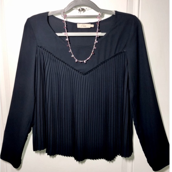 Elodie Tops - Elodie Navy Blue Blouse
